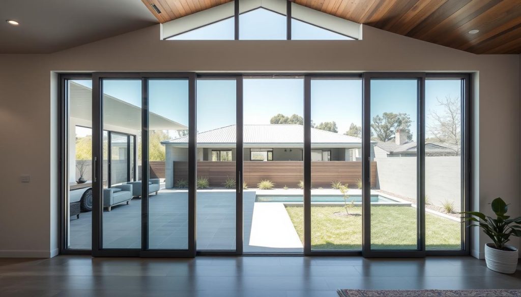 Aluminium sliding doors with integrated louvre ventilation systems showing durability advantages