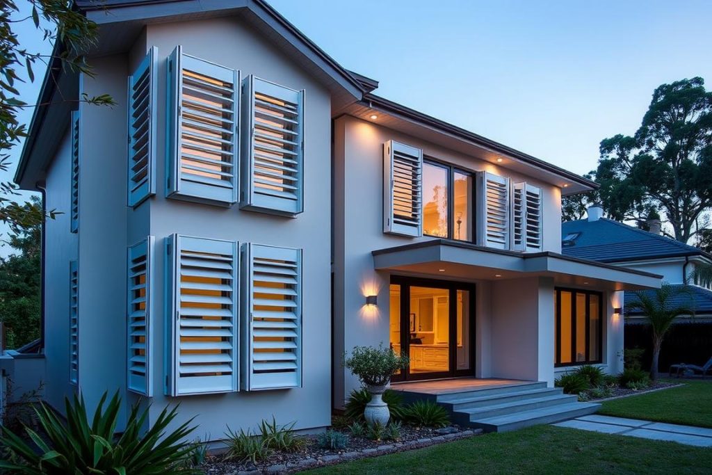 Architectural design featuring louvre windows as a style element