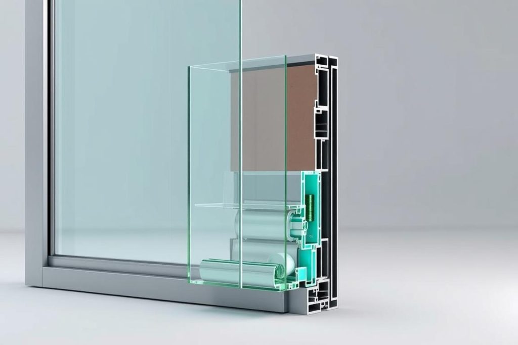 Double glazed sliding doors with thermal break technology