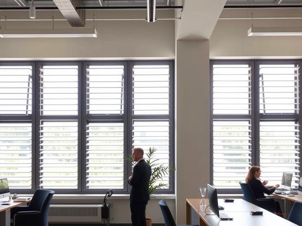Louvre windows in an Australian commercial space