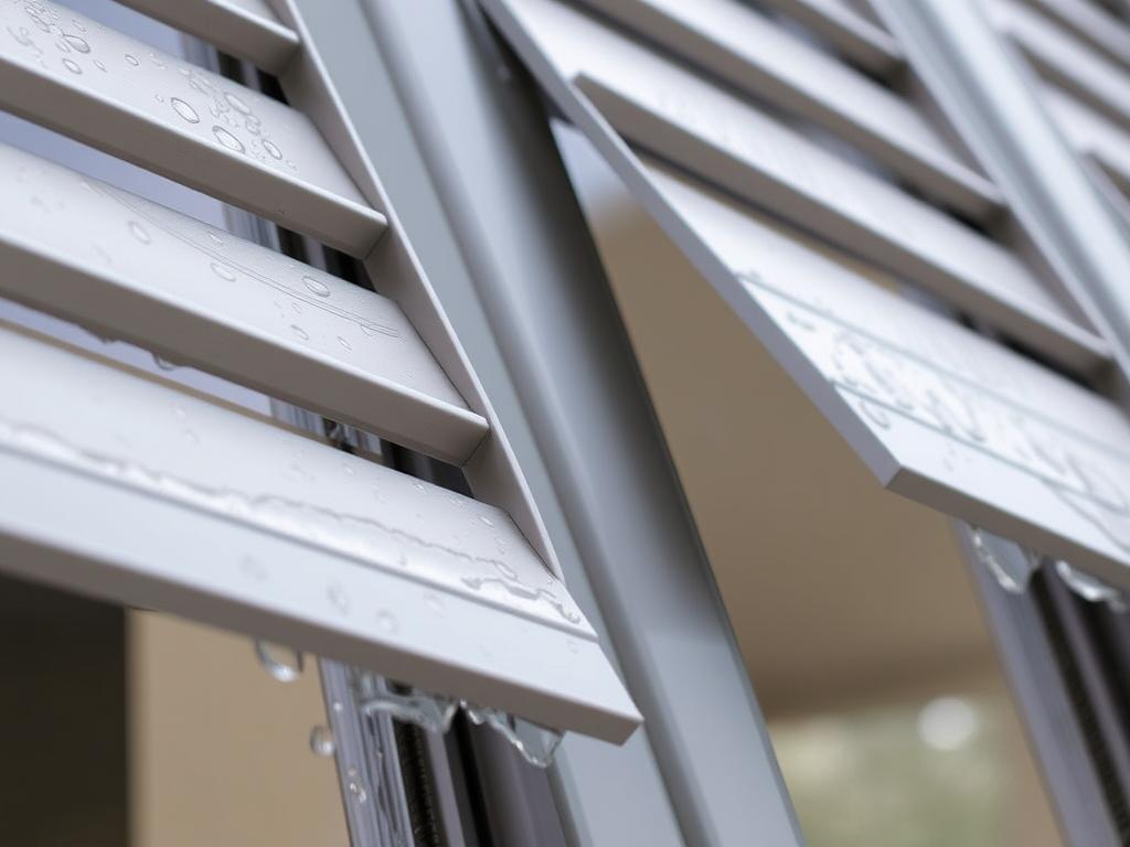 Louvre windows with water resistance testing demonstration