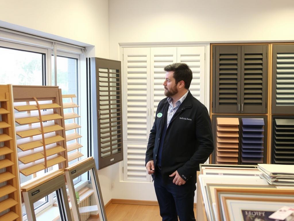 Selection process for louvre windows in an Australian showroom
