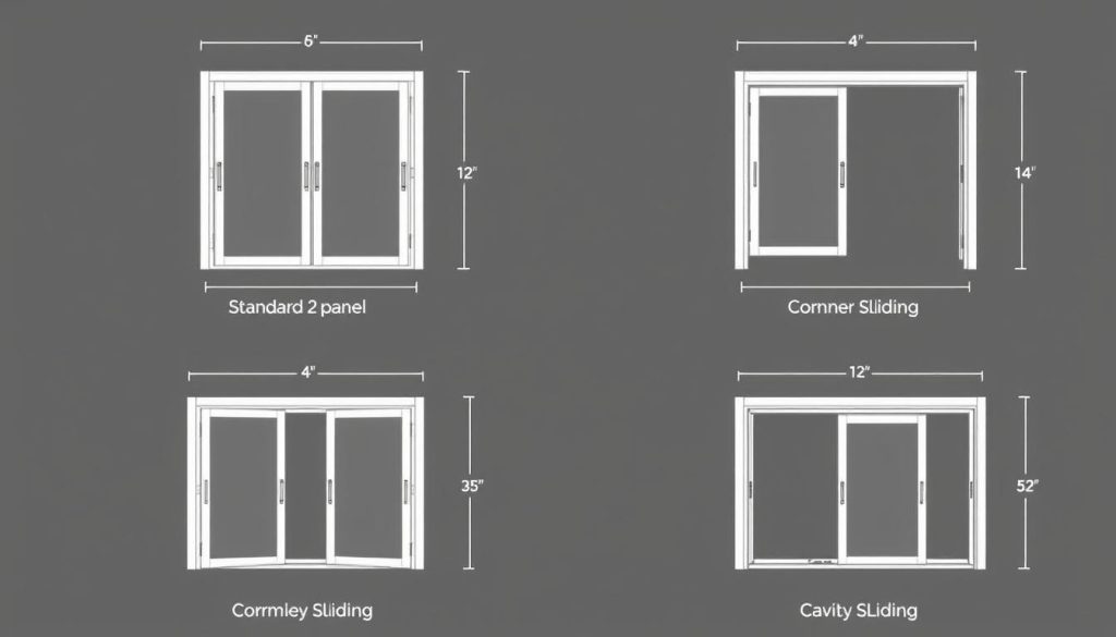 Various configuration options for Aluminium Sliding Doors Sydney