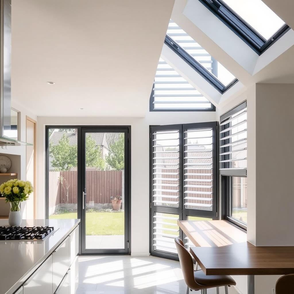 Aluminium louvre windows showcasing modern design aesthetics