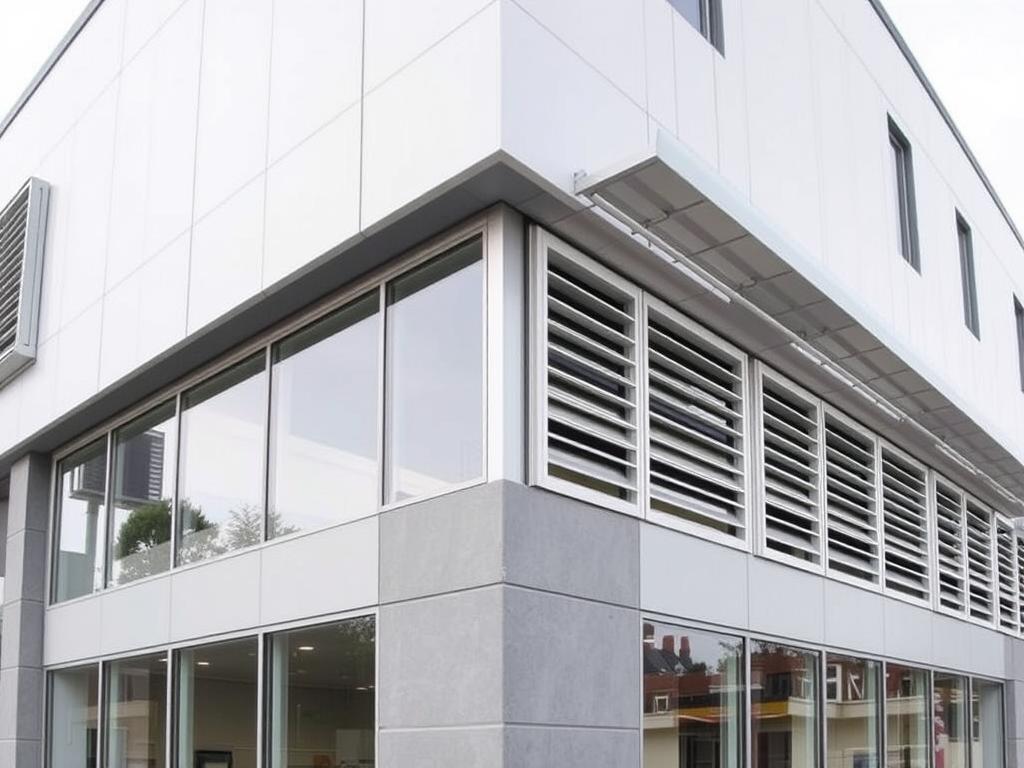 Commercial building in Sydney featuring louvre window installation