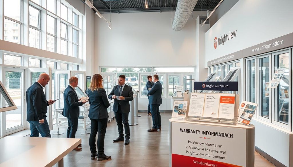 Brightview Aluminium's showroom in Condell Park displaying warranty-backed aluminium window products