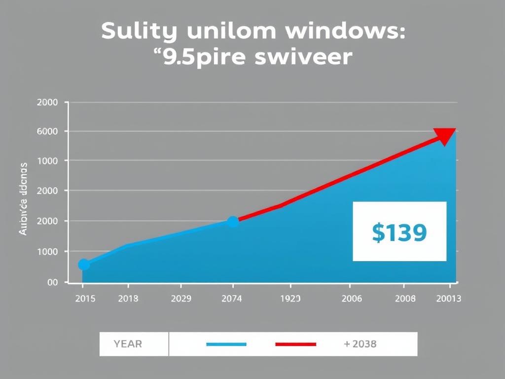 Graph showing energy savings over time with quality aluminium windows compared to standard options