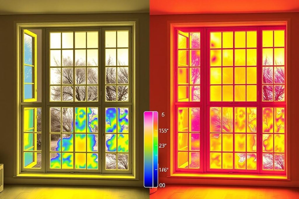 Thermal imaging comparison of room comfort with standard versus energy-efficient windows