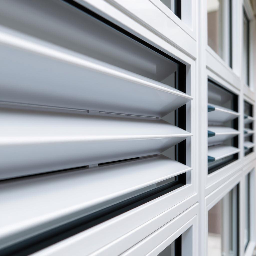 Aluminium louvre windows in Sydney showing different frame finishes and cost implications