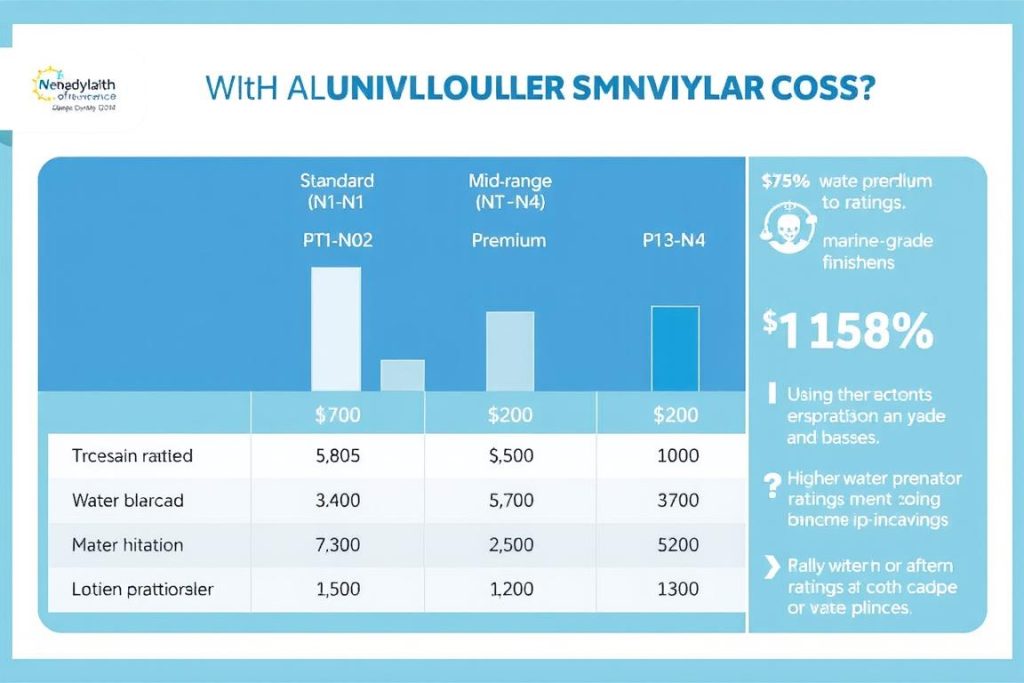 Cost comparison chart for different ratings of aluminium louvre windows in Sydney