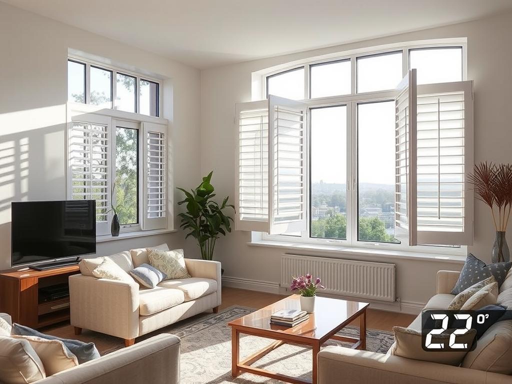 Double glazed louvre windows providing ventilation while maintaining energy efficiency