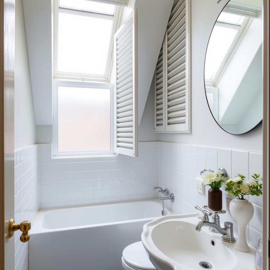 Inner Sydney terrace house bathroom with space-efficient louvre window solution