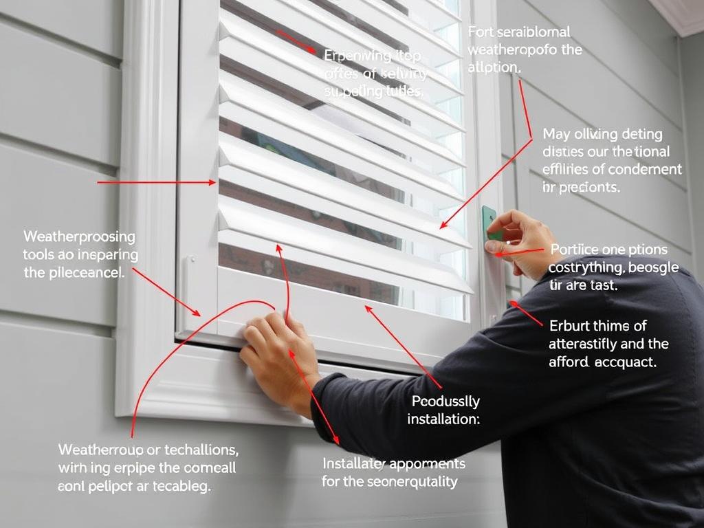Louvre window installation in Sydney showing quality components and weatherproofing details