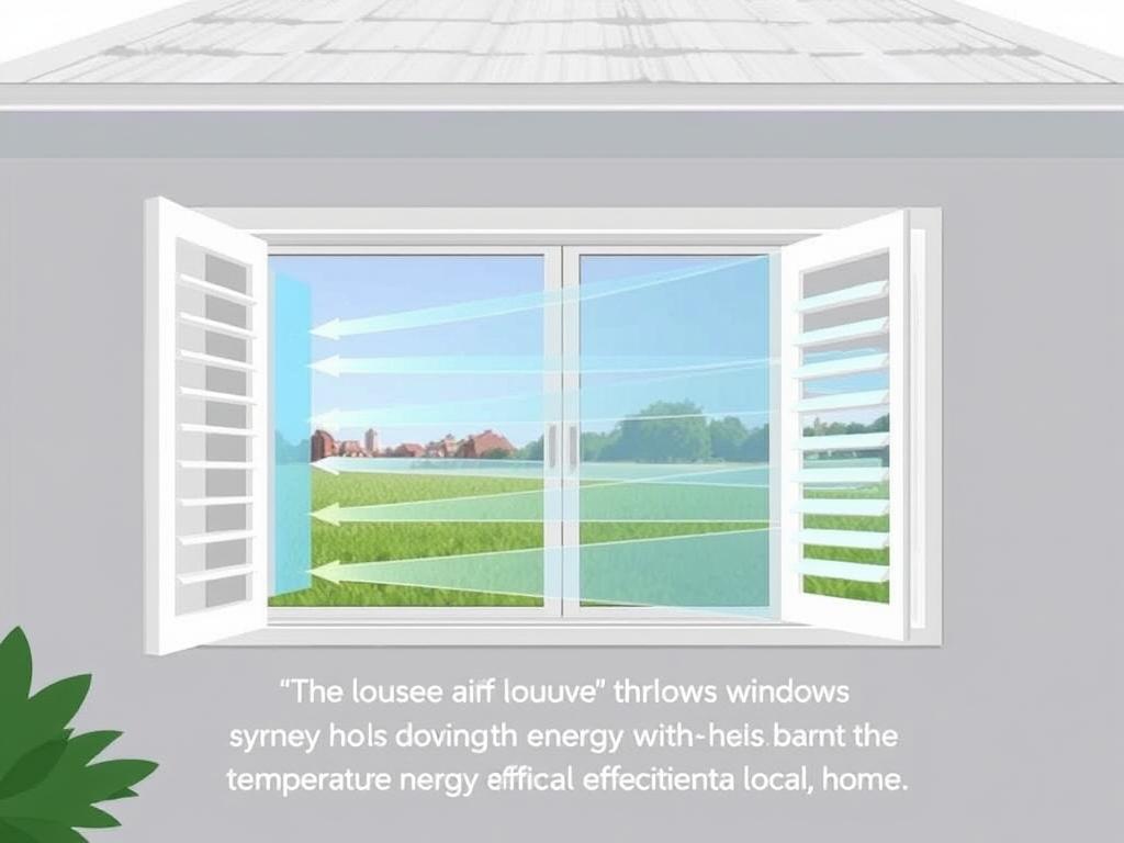 Louvre windows in a Sydney home showing airflow patterns and energy efficiency benefits