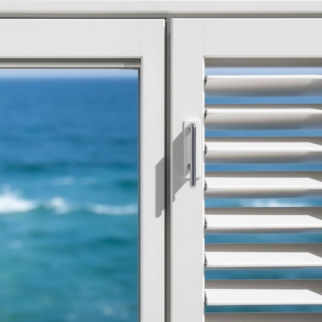 Marine-grade aluminium louvre windows in a Sydney coastal property